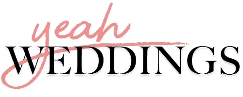 Yeah Weddings logo with pink script over the word Weddings